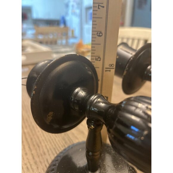 Vintage Brass Painted Black Wall-Mounted Candle Holders Set - Picture 5 of 5